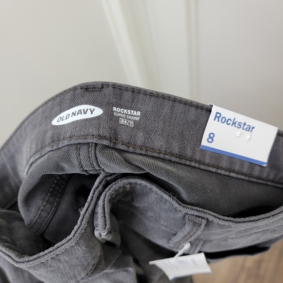 NWT Old navy rockstar dark Gray super skinny jeans size 8 - Picture 2 of 8